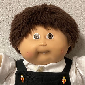 Vintage Cabbage Patch Kid Boy Short Brown Hair Brown Eyes Head Mold #5 1985 Collectors Doll Collectibles Gifts For Boys Kids Grads Moms