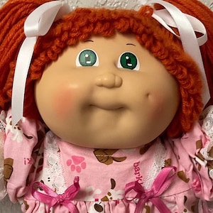 First Edition Vintage Cabbage Patch Kid Girl Red Hair Green Eyes HM#3 1983 Collectibles Collectors Doll Gifts For Girls Mom Sister Friend