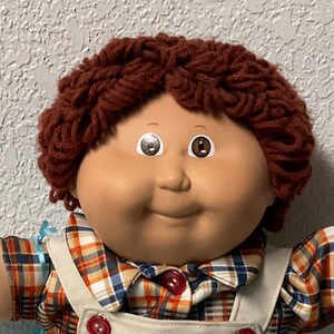 RARE Vintage Cabbage Patch Kid Boy Auburn Hair Brown Eyes Head Mold #15 1986 Collectors Doll Gifts For Daughter Sister Boys Son Mom Her