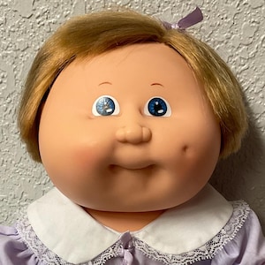 Vintage Cabbage Patch Kind Mädchen harter Körper Puppe braun Haar Seide blaue Augen Kopf Mould # 3 1987 Geschenke für Mutter Tochter Schwester Mädchen Her