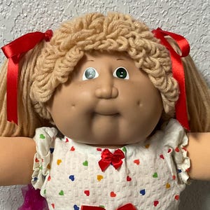 Vintage Cabbage Patch Kid Girl First Edition Hong Kong KT Factory Wheat Hair Freckles Head Mold #2 1983 Gifts For Daughter Sister Wife Her