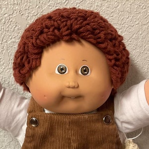 Vintage Cabbage Patch Kid Boy Auburn Hair Brown Eyes Head Mold #5 OK Factory 1985 Collectors Doll Collectibles Gifts For Moms Dads Kids Boys