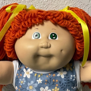 Vintage First Edition Cabbage Patch Kid Double Hong Kong Girl Red Hair Green Eyes Head Mold #3 Gifts For Daughter Girls Sister Friend Mom