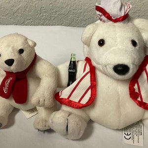 Vintage Coca Cola Plush Bears Set of Two