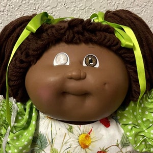 Vintage Cabbage Patch Kid Girl African American Brown Hair Brown Eyes Head Mold #3 Collectibles Gifts For Daughter Sister Friend Girl Mom
