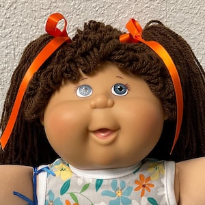 Vintage Cabbage Patch Kid Play Along Girl PA-11 Brown Poodle Double Ponies Gray Eyes 2004 Collectors Doll Gifts For Mom Girls Daughter Her