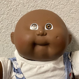 VERY RARE Vintage Cabbage Patch Kid African American Bald Boy Brown Eyes Head Mold #8 1986 Collectibles Gifts For Girls Boys Him Her Mom
