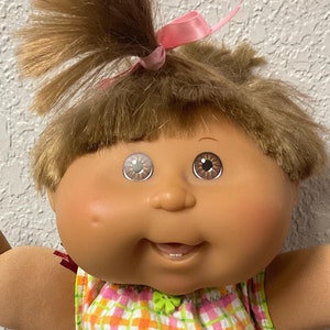 Vintage Cabbage Patch Kind Mädchen spielen entlang Afroamerikaner PA-17 braunes Haar braune Augen Sammlerstücke Geschenke für Mädchen Tochter Schwester Mama Her