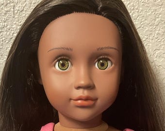 Our Generation African American Girl Doll by BATTAT Dark Brown Hair Green Eyes Fashion Doll 18 in Gifts For Daughter Sister Friend Girls Her