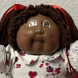 Vintage Cabbage Patch Kid African American Girl Hong Kong Brown Hair Brown Eyes Head Mold #2 1985 Gifts For Daughter Sister Friend Mom Girls