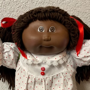 RARE Vintage Cabbage Patch Kid African American Girl Hong Kong 1ST Edition Head Mold #1 1983 Collectors Doll Gifts For Girl Daughter Sister