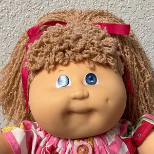 Vintage Cabbage Patch Kid Designer Line Girl Wheat Hair Blue Eyes Head Mold #3 1989 Collectibles Gifts For Girls Daughter Sister Mom Her
