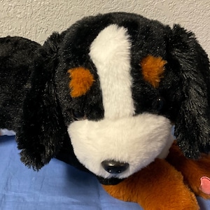 Plush Black Brown & White Dog Stuffed Animals Plush Toys