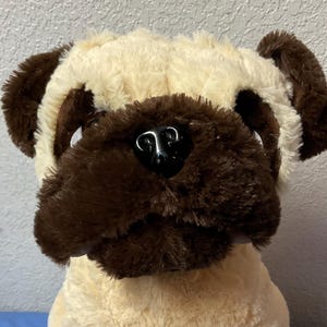 Plush Cream and Dark Brown Pug Dog Stuffed Animals Plush Toys