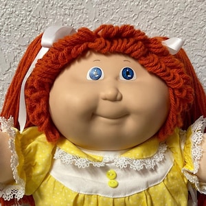 Vintage Cabbage Patch Kid Girl Red Hair Blue Eyes HTF Head Mold #15 OK Factory 1987 Collectibles Gifts For Friends Girls Mom Sister Daughter