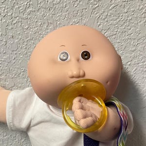 Vintage Cabbage Patch Kid Beanie Bottom Baby Boy With Pacifier Brown Eyes Head mold #6 1989 Collector’s Doll Gifts For Daughter Girls Her