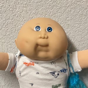 TRES RARE vintage chou patch enfant garçon chauve yeux bleus KT usine tête moule #14 1986 objets de collection cadeaux pour filles garçons maman papa fils fille