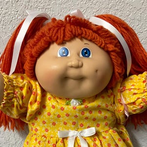 First Edition Vintage Cabbage Patch Kid Girl Red Hair Blue Eyes Head Mold #3 1983 Collectibles Gifts For Daughter Sister Mom Friend Girl Her