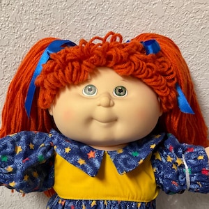 Vintage Cabbage Patch Kid Girl Posable HASBRO First Edition Red Hair Brown Eyes 1990 Collectibles Gifts For Girls Mom Kids Friends Sister