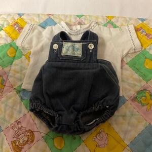 Vintage Cabbage Patch Kids Denim Romper & Matching Shirt CC Factory 1980’s CPK Doll Clothes