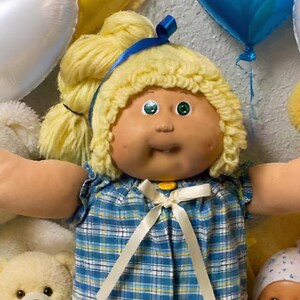 Vintage Cabbage Patch Kid Girl Lemon Side Ponytail Green Eyes Head Mold #5 1985 Collector’s Doll Gifts For Daughter Sister Wife Mom Girls