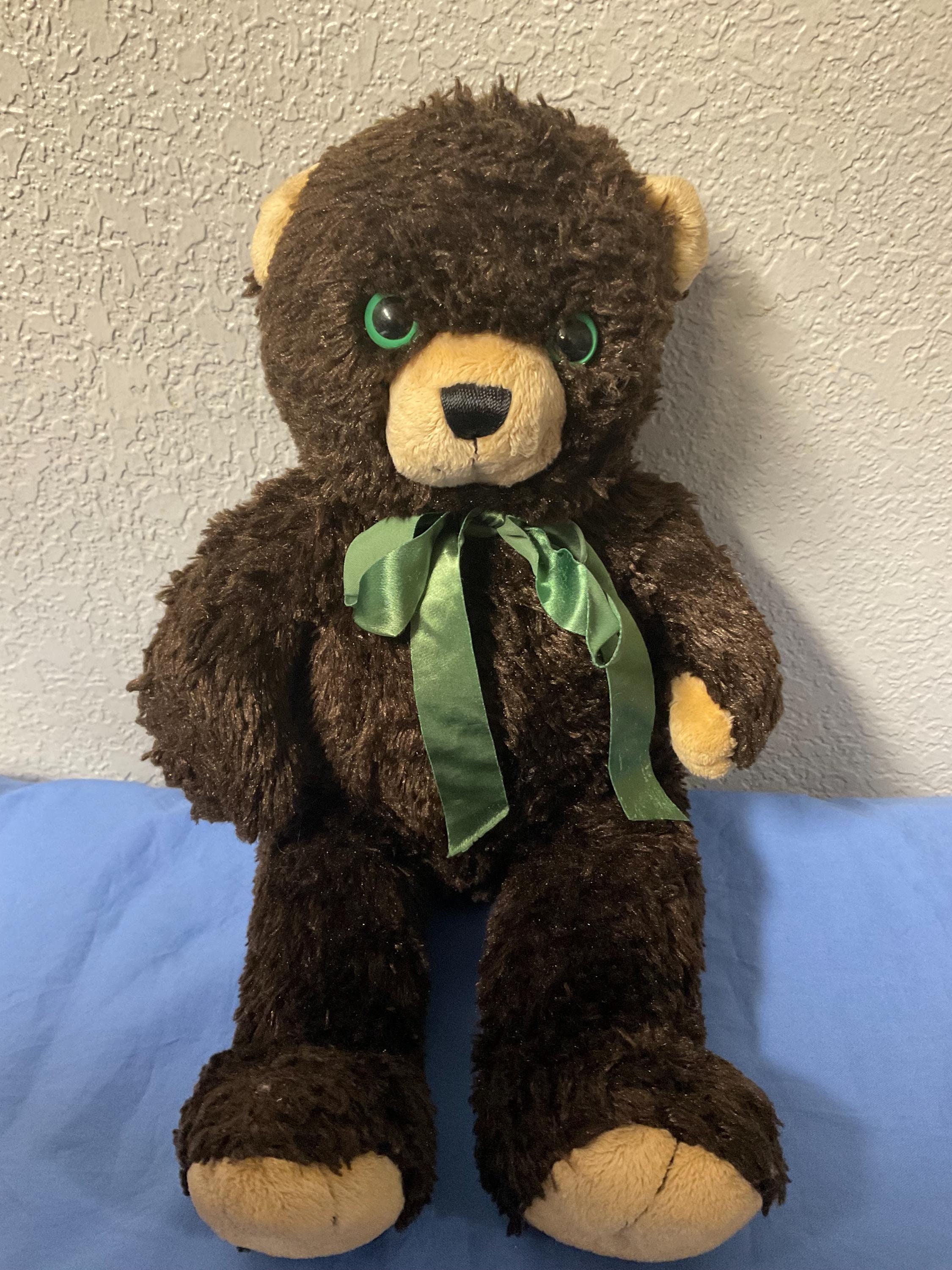 ドイツ　ヴィンテージクマのぬいぐるみ ベアファクトリー ダークブラウンのぬいぐるみ クマ 緑の目 2001年製