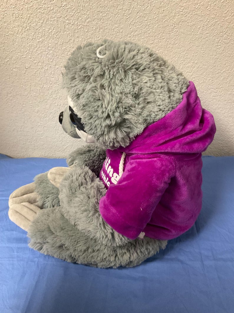 Toy Factory Gray Plush Sloth With Velcro Fasteners Feeling ...