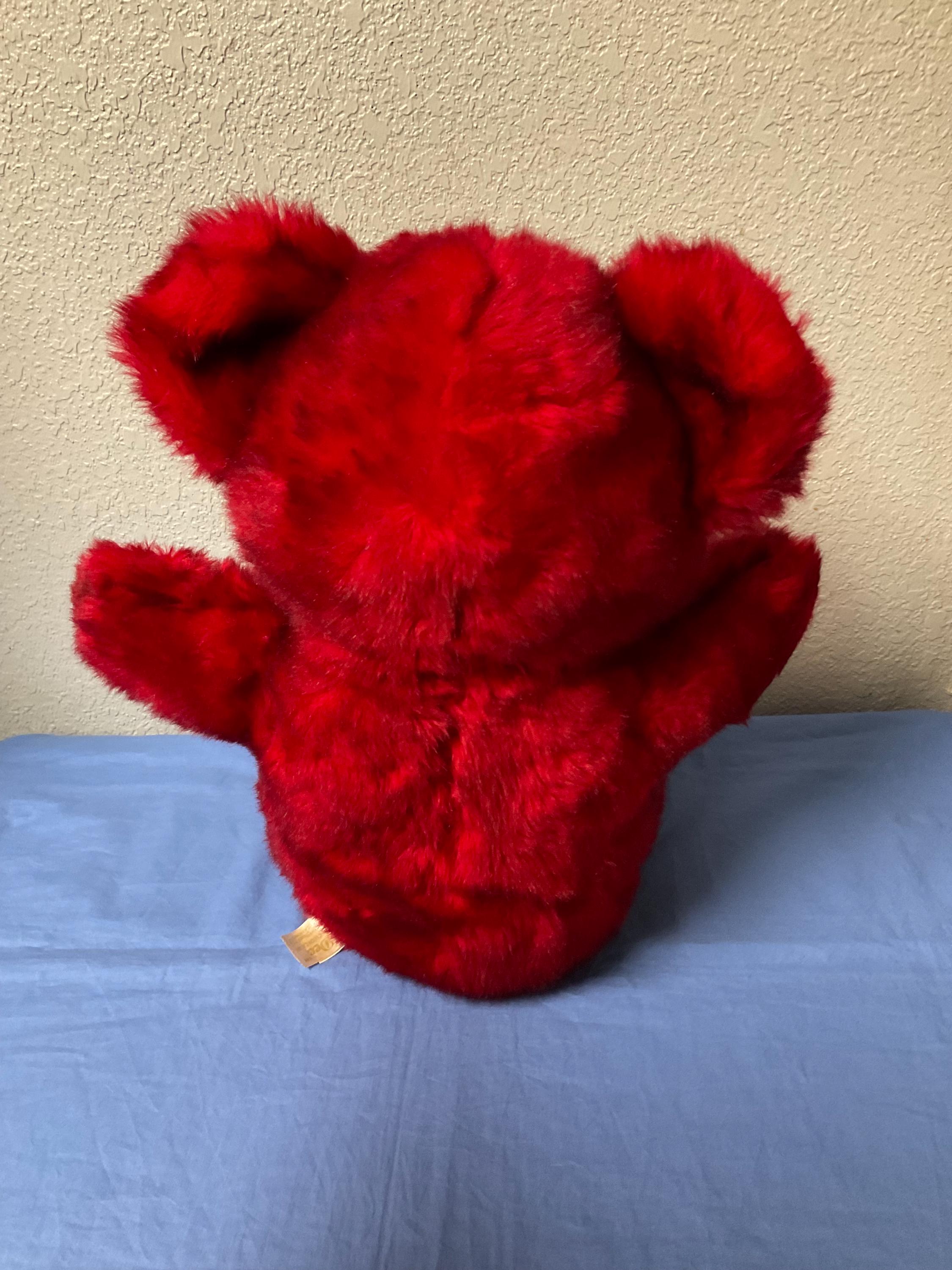 Dan Dee Red Plush Teddy Bear White Mouth and Feet Stuffed Animals