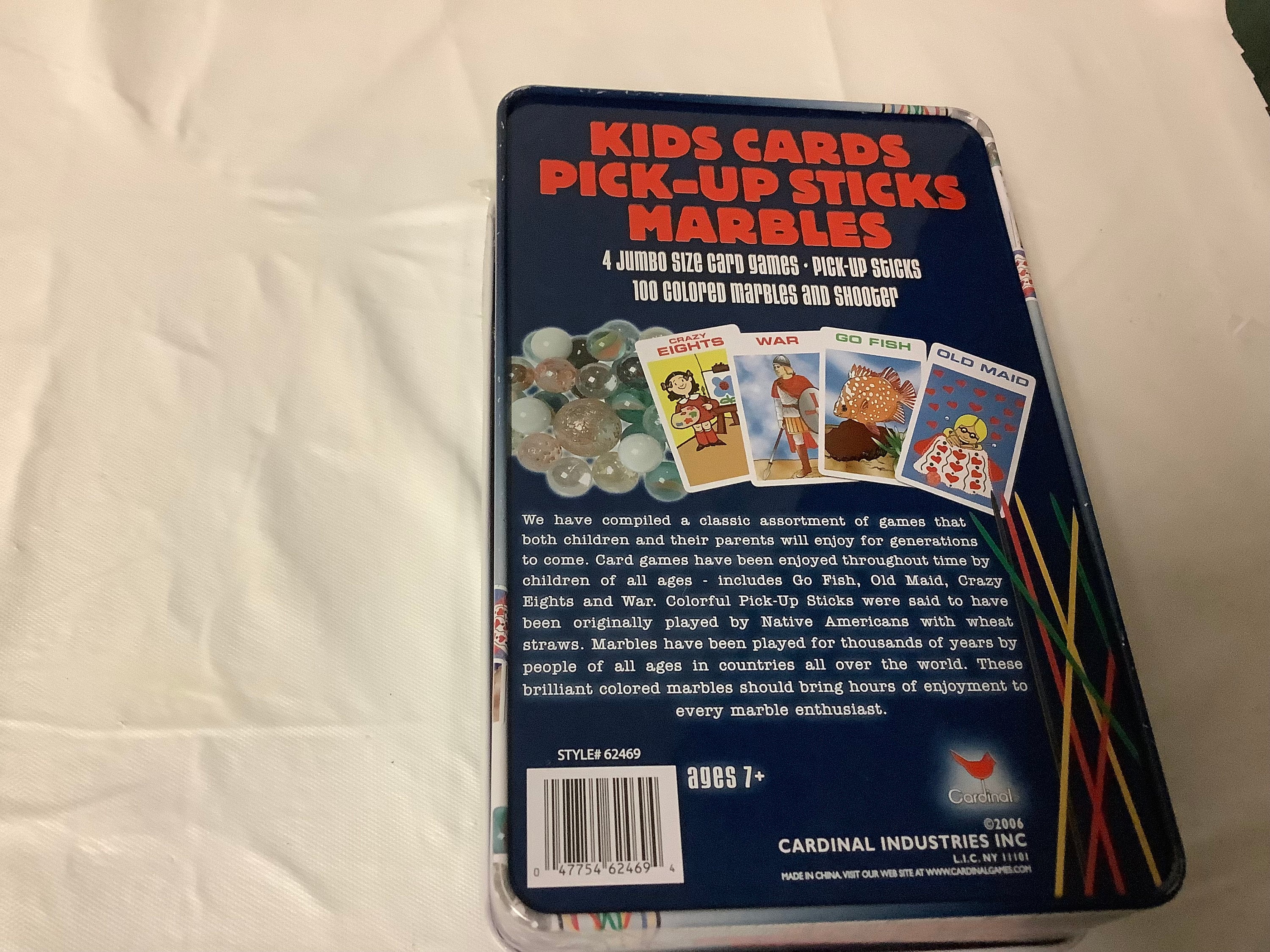 Classic Kids Games-war Pickup Sticks & Crazy Eights in A Vintage