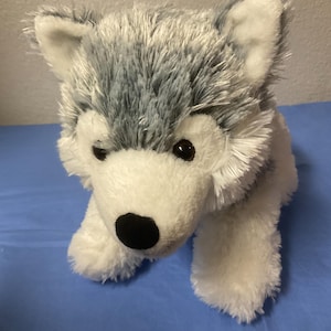 Grey & White Wolf Stuffed Animals Plush Animals Plush Toys Kids Toys Collectors Item Gifts For Her Daughter Girls Friends Sisters Mom