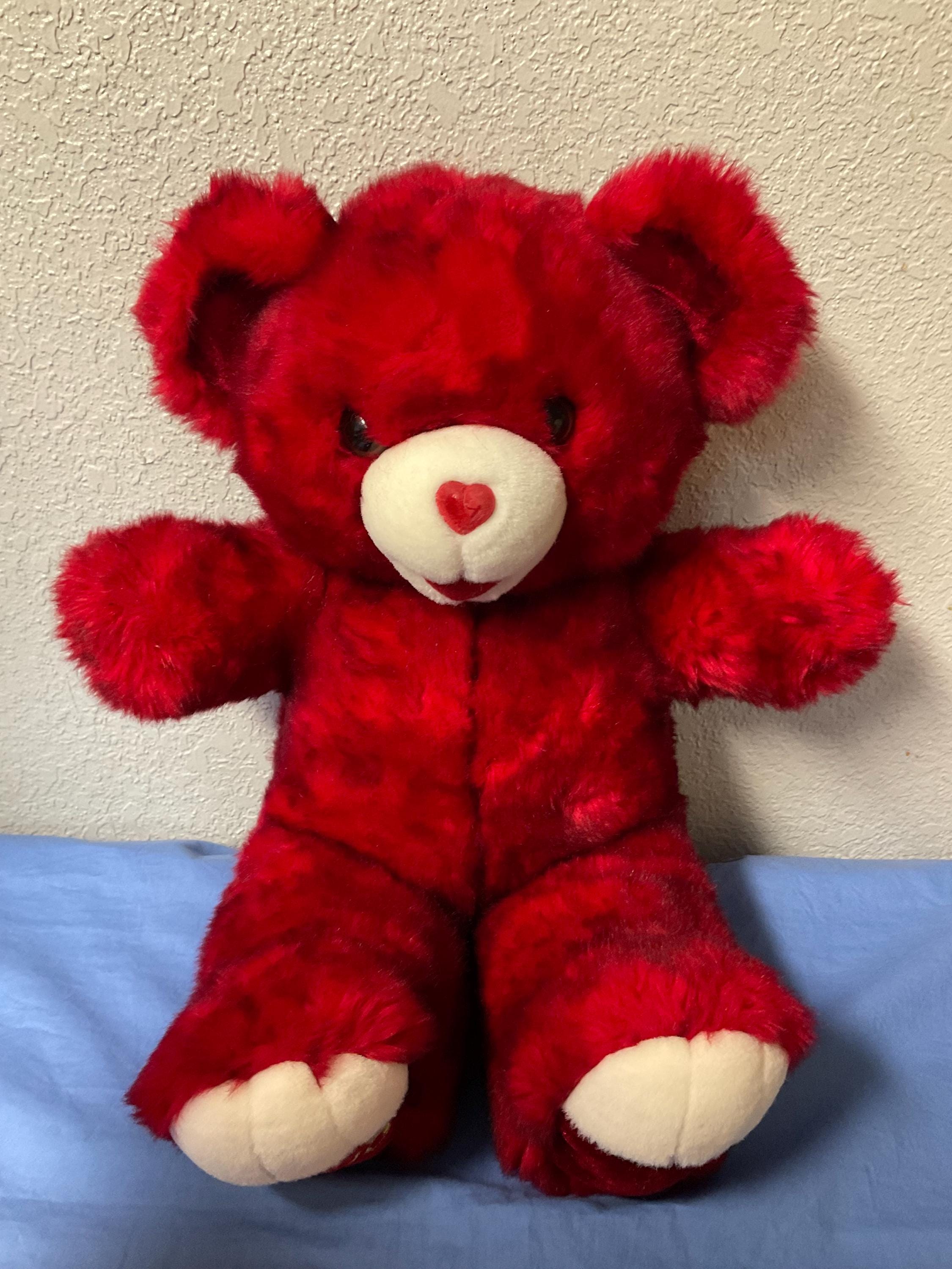 テディベア　Red Dan Dee Red Plush Teddy Bear White Mouth and Feet Stuffed Animals