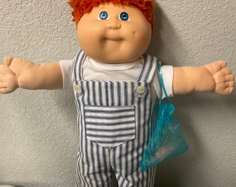 RARE Vintage Cabbage Patch Kid Designer Line Boy Red Hair Blue
