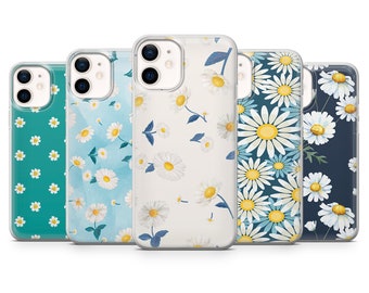 Daisy Phone Case, Flower Phone Cover for iPhone 17, 16e, 15, 14, 13 mini, 12 Pro Max, Samsung S25 Fe, S24+, S23, Galaxy A36, Google Pixel 10