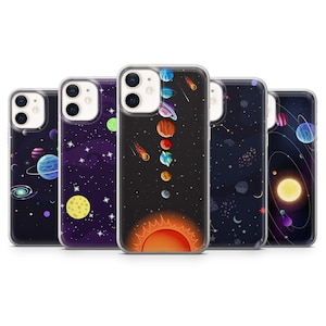 Solar System Phone Case, Space Phone Case for iPhone 16, 15, 14, 13, 12 Pro Max, Samsung S25, S24 Fe, S23+, S22, Galaxy A56, Google Pixel 9
