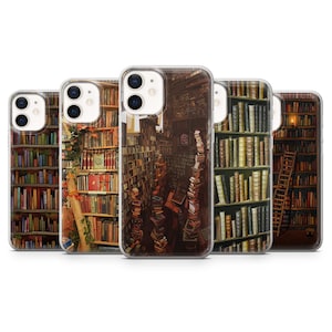 Library Phone Case, Book Themed Phone Cover for iPhone 16, 15, 14, 13 Pro Max, Samsung S24, S23 Fe, S22 Ultra, Galaxy A56, Google Pixel 9A
