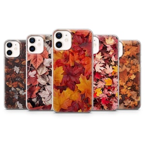 Fall Leaves Phone Cover, Autumn Phone Case for iPhone 16, 15, 14, 13, 12 Pro Max, Samsung S25, S24 Fe, S23, S22, Galaxy A56, Google Pixel 9