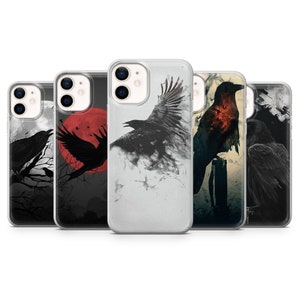 Crow Phone Case, Raven Phone Cover for iPhone  17, 16, 15, 14 Pro Max, Samsung S25 Ultra, S24 Fe, S23, S23, S21, Galaxy A36, Google Pixel 9A