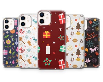 Christmas Pattern Case, Xmas Phone Cover for iPhone 17, 16, 15, 14 Pro Max, Samsung S25, S24 Fe, S23, S22+, Galaxy A36, Google Pixel 10 Pro