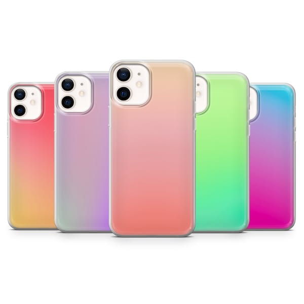 Ombre Phone Cover, Neon Phone Case for iPhone 15, 14, 13, 12, 11 Pro Max, Samsung S24, S23 Fe, S22 Ultra, S21+, Galaxy A15, Google Pixel 8A