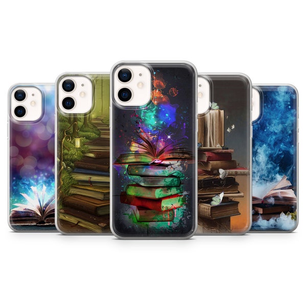 Book Worm Phone Case, Book Themed Phone Cover for iPhone 15, 14, 13, 12, 11 Pro Max, Samsung S23 Ultra, S22, S21, S20 Fe, S21, S10, Pixel 7A