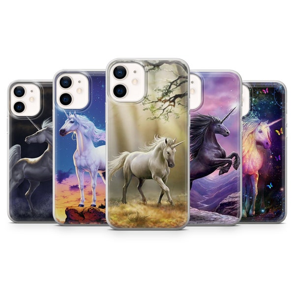 Cubierta de teléfono unicornio, fantástica funda de teléfono para iPhone 15, 14, 13, 12 Pro Max, Samsung S24, S23 Fe, S22, S21+, S20, Galaxy A25, A15, Pixel 8A