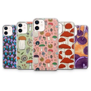 Mushroom Phone Cover, Fungi Phone Case for iPhone 16, 15, 14, 13, 12 Pro Max, Samsung S25, S24 Fe, S23, S22, S21, Galaxy A36, Google Pixel 9