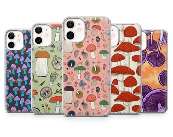 Mushroom Phone Cover, Fungi Phone Case for iPhone 17, 16, 15, 14 Pro Max, Samsung S25, S24 Fe, S23, S22, S21, Galaxy A36, Google Pixel 10Pro