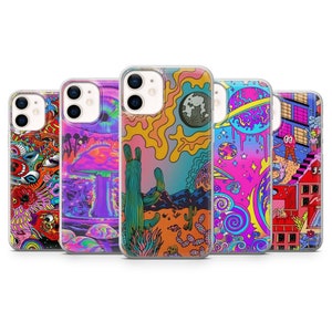 Trippy Phone Case, Psychedelic Phone Cover for iPhone 16, 15, 14, 13, 12 Pro Max, Samsung S25, S24 Fe, S23, S22, Galaxy A36, Google Pixel 9A