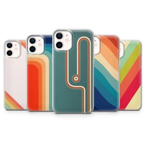 Retro Stripes Phone Case, Aesthetic Vintage Cover for iPhone 16, 15, 14, 13 Pro Max, Samsung S25, S24 Fe, S23, Galaxy A56, Google Pixel 9A
