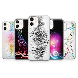 Music Notes Phone Case, Music Themed Phone Cover for iPhone 16, 15, 14, 13 Pro Max, Samsung S25, S24 Fe, S23, S22, S21 Ultra, Google Pixel 9