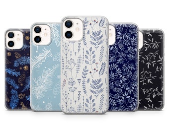 Blommigt mobilskal, vintermobilskal för iPhone 17, 16e, 15, 14, 13, 12 Pro Max, Samsung S25 Fe, S24+, S23, Galaxy A36, Google Pixel 10