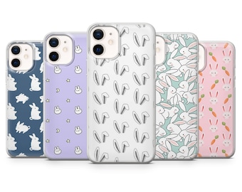 Funda de conejo para iPhone 17, 16e, 15, 14 Pro Max, Samsung S25 Ultra, S24 Fe, S23+, S22, Galaxy A36, Google Pixel 9A