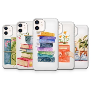 Book Worm Phone Case, Book Themed Phone Cover for iPhone 16, 15, 14, 13 Pro Max, Samsung S25, S24 Fe, S23, S22, Galaxy A56, Google Pixel 9
