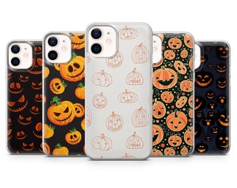 Pumpkin Phone Case, Jack o Lantern Phone Cover for iPhone 17, 16, 15, 14 Pro Max, Samsung S25, S24 Fe, S24, S23, Galaxy A36, Google Pixel 10